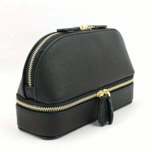 Cosmetic Bag Women'S Travel Cosmetic Bag Pu Leather Jewelry Storage Bag 2 In